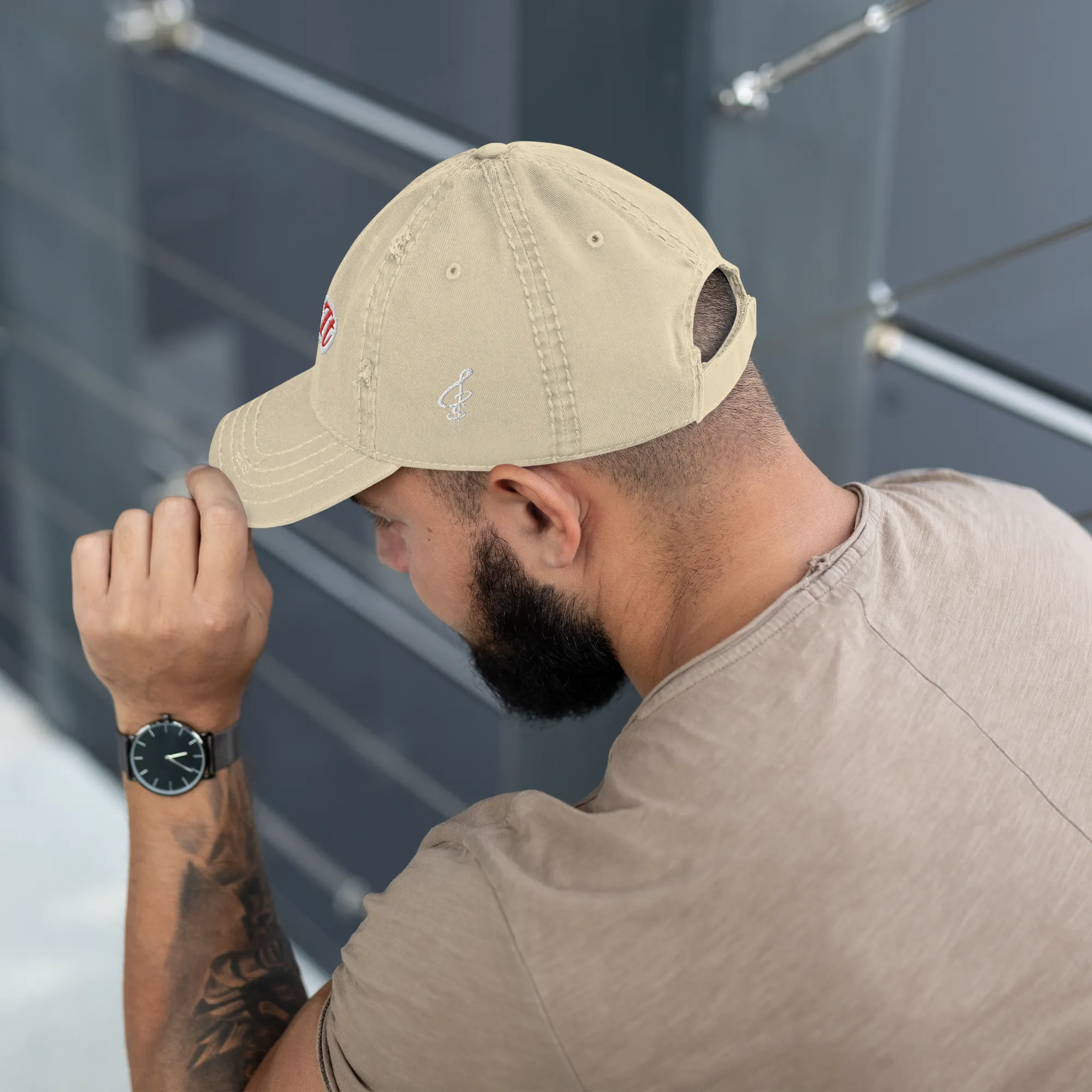 G.G. Red Script Distressed Dad Hat (Multiple Flavors)