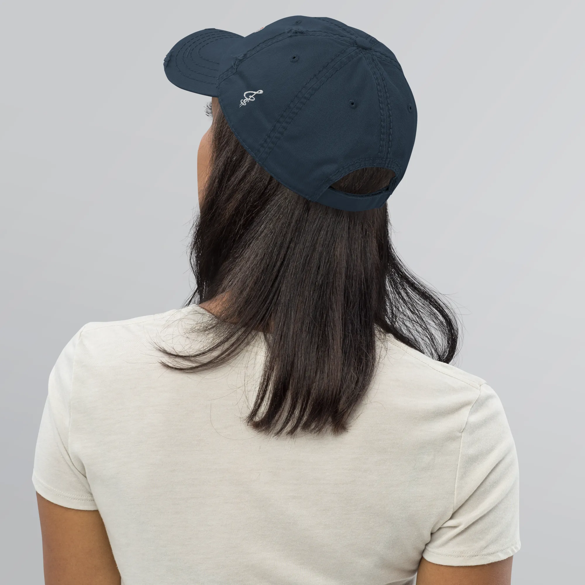 G.G. Red Script Distressed Dad Hat (Multiple Flavors)