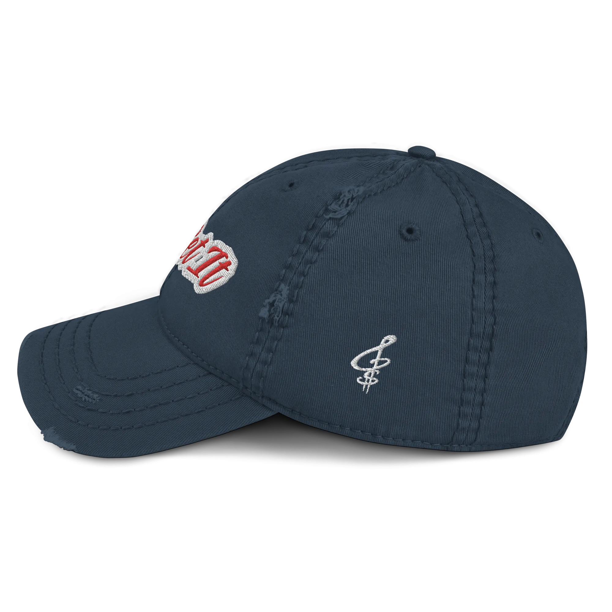 G.G. Red Script Distressed Dad Hat (Multiple Flavors)