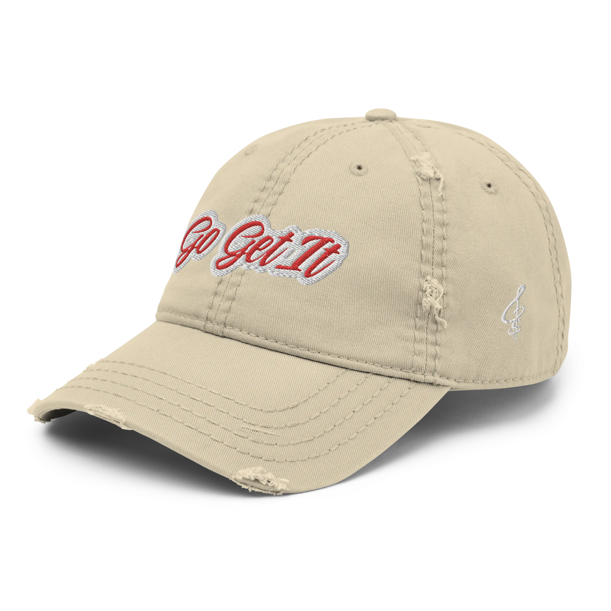 G.G. Red Script Distressed Dad Hat (Multiple Flavors)