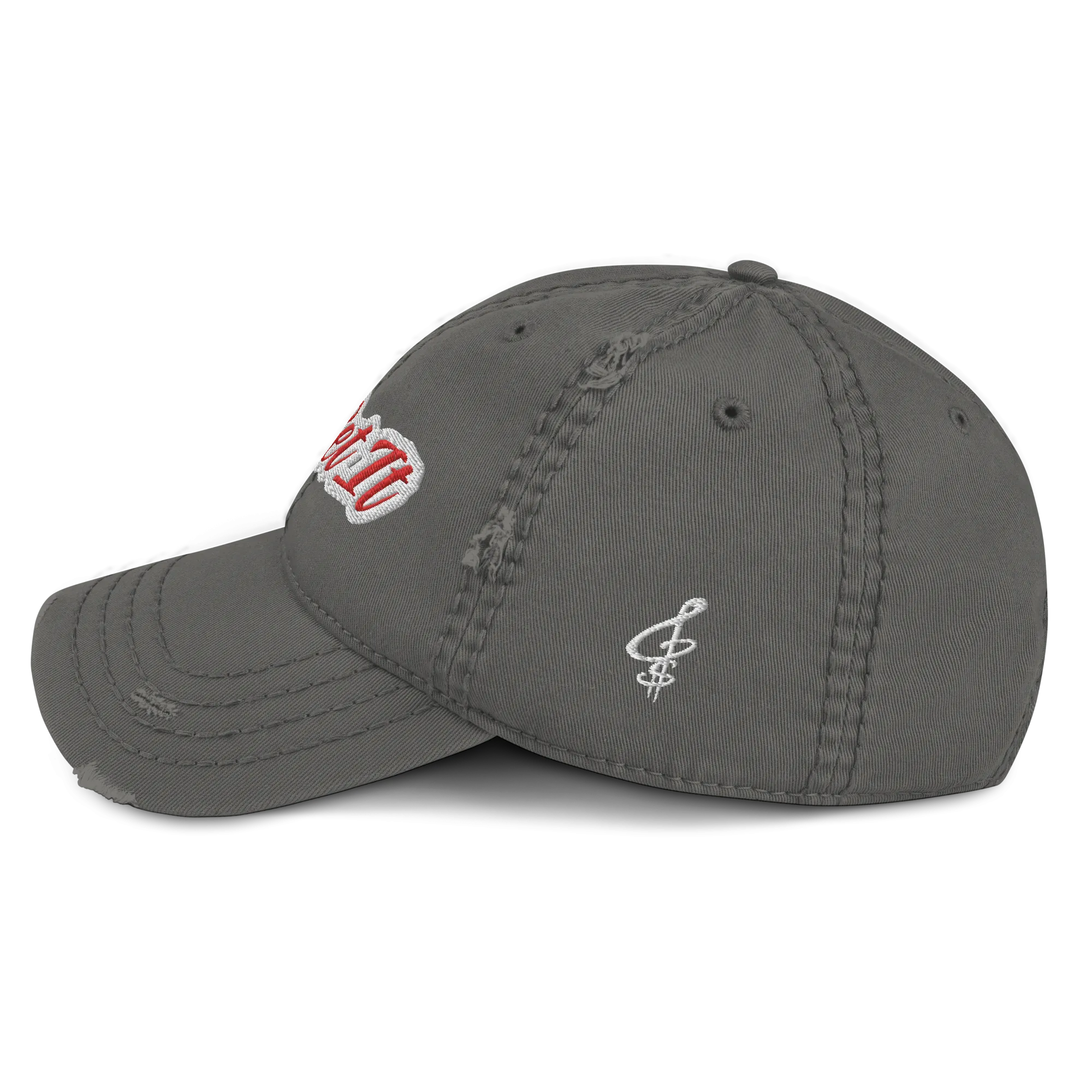 G.G. Red Script Distressed Dad Hat (Multiple Flavors)