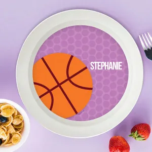 Girl Basketball Fan-Purple Personalized Kids Bowl