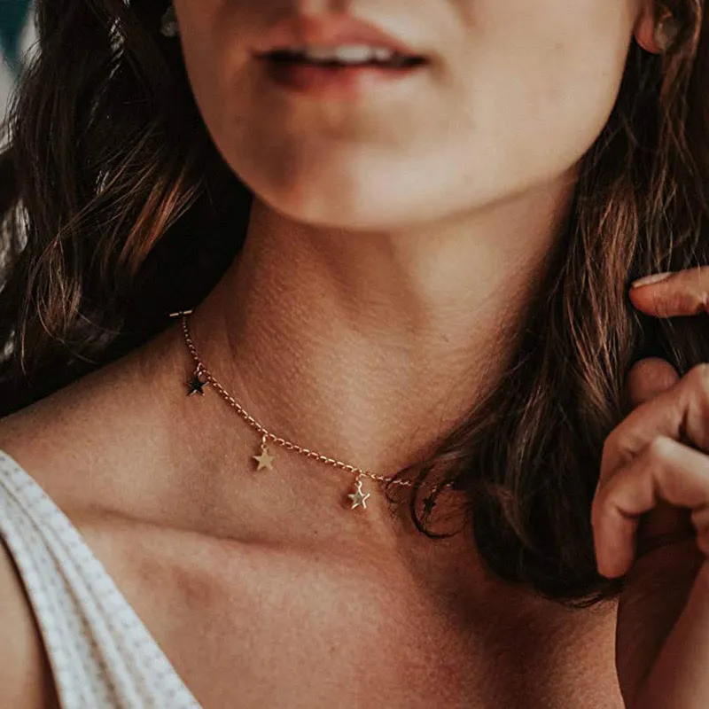 Gold Plated Stars Necklace