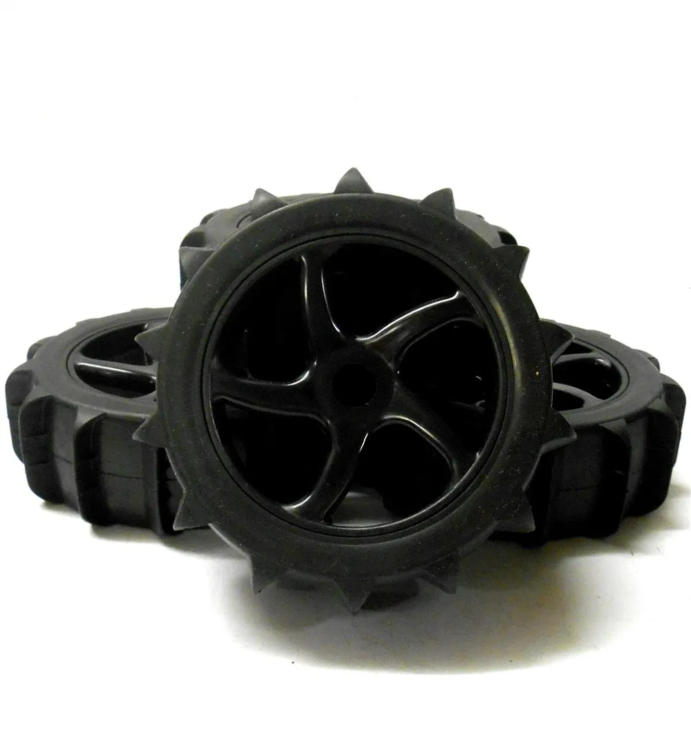 HS281036B 1/8 Scale Sand Snow Buggy RC 5 Spoke Swirl Wheels and Tyres Black x 4