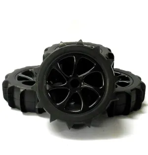 HS281046B 1/8 Scale Sand Snow Buggy RC 7 Spoke Swirl Wheels and Tyres Black x 4