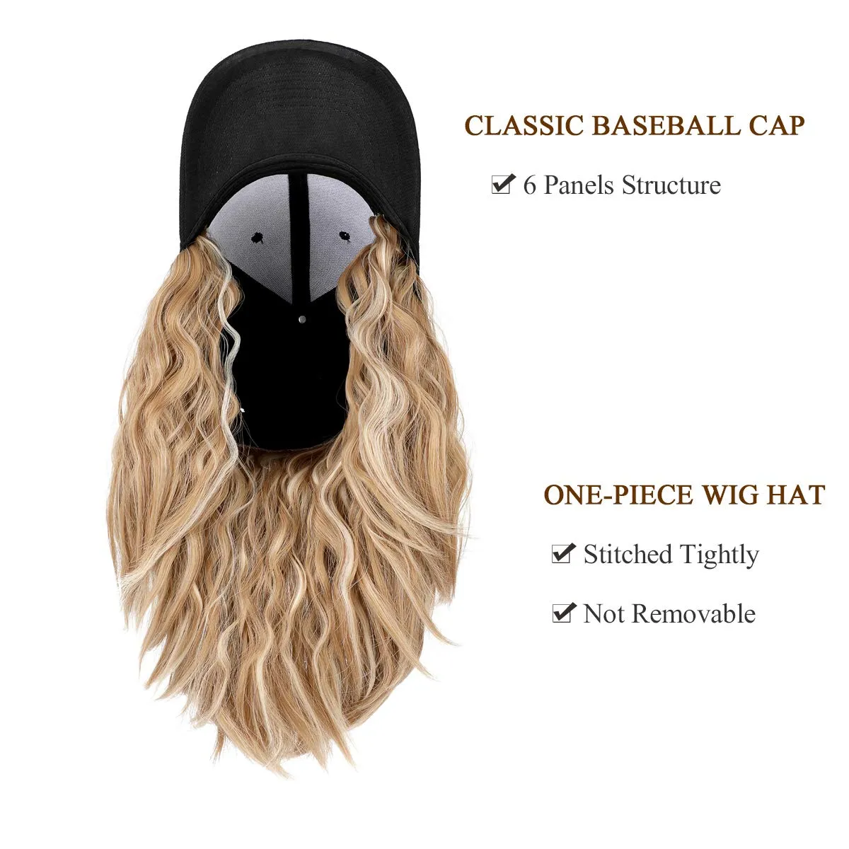 Ins Hot Baseball Cap Hair with 14 inch Wave Curly Bob  Wig