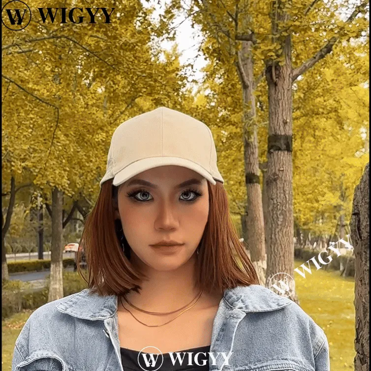 Ins Hot Baseball Cap with 14'' Hair Extensions Adjustable Wig