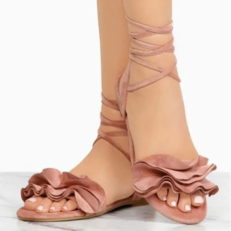 INSTOCK- Flower flat heel strap women's sandal