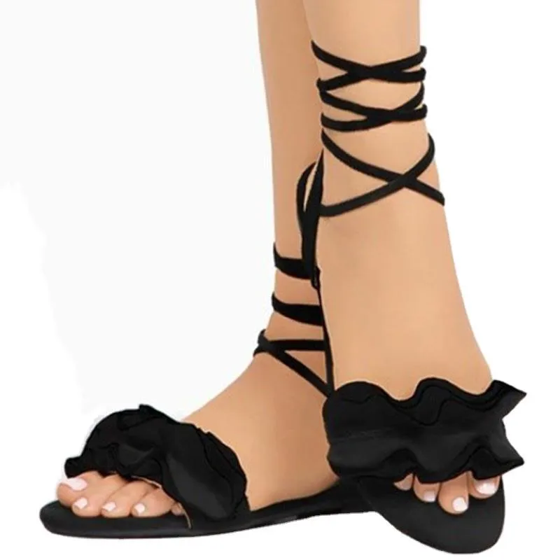 INSTOCK- Flower flat heel strap women's sandal