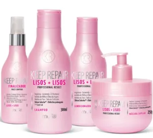Keep Repair Lisos   Smooth Brittle Hair Nourishing Treatment Kit 4 Itens - Muriel