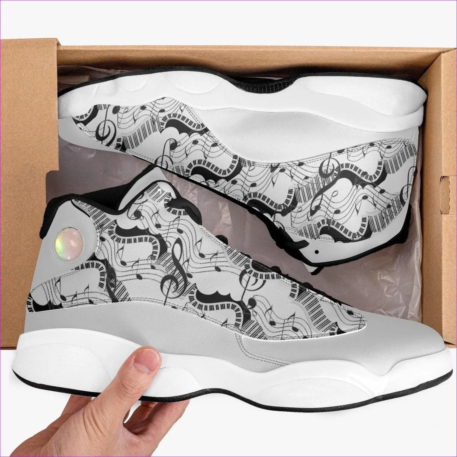 Keys High-Top Leather Basketball Sneakers