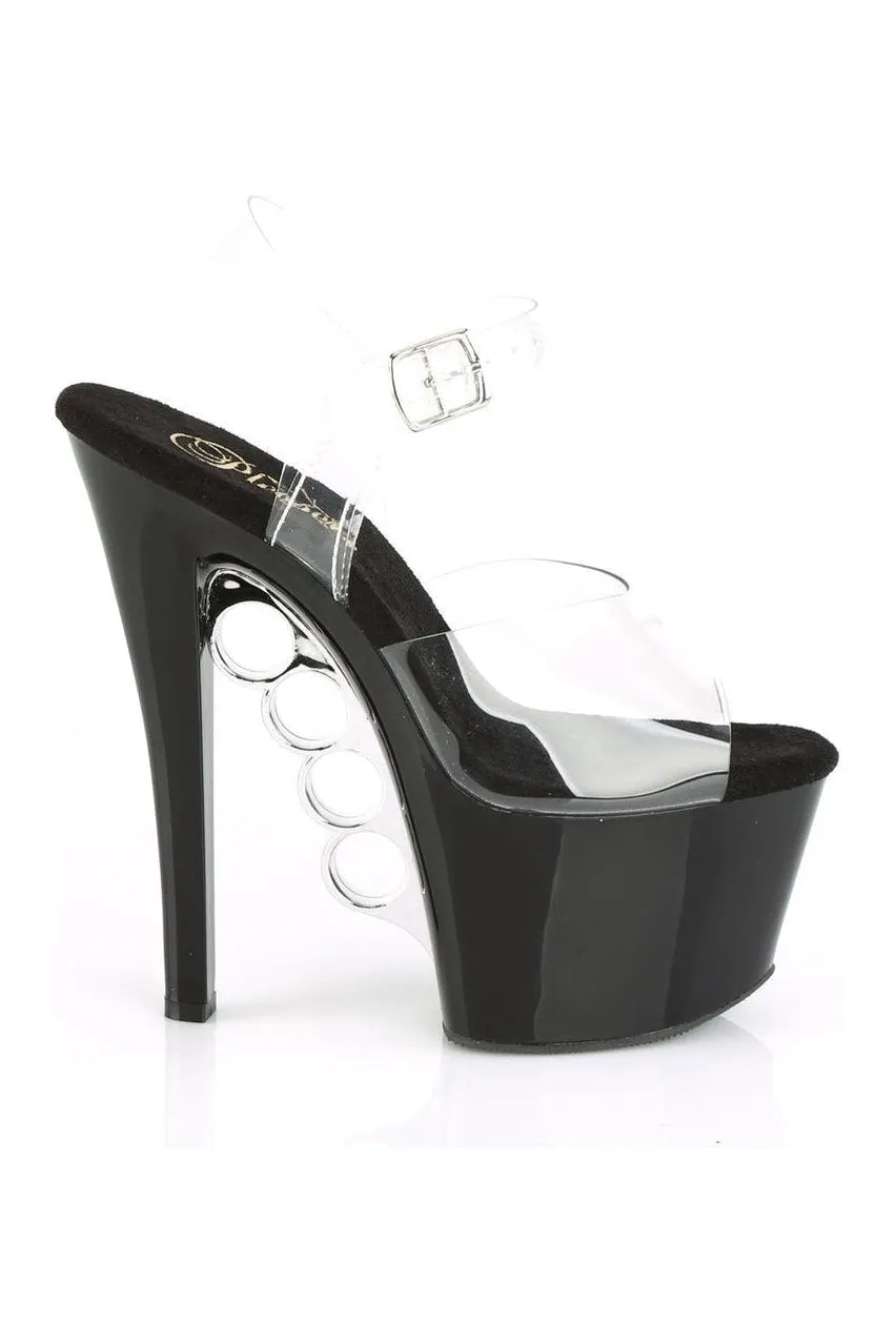 KNUCKS-708 Exotic Sandal | Clear Vinyl