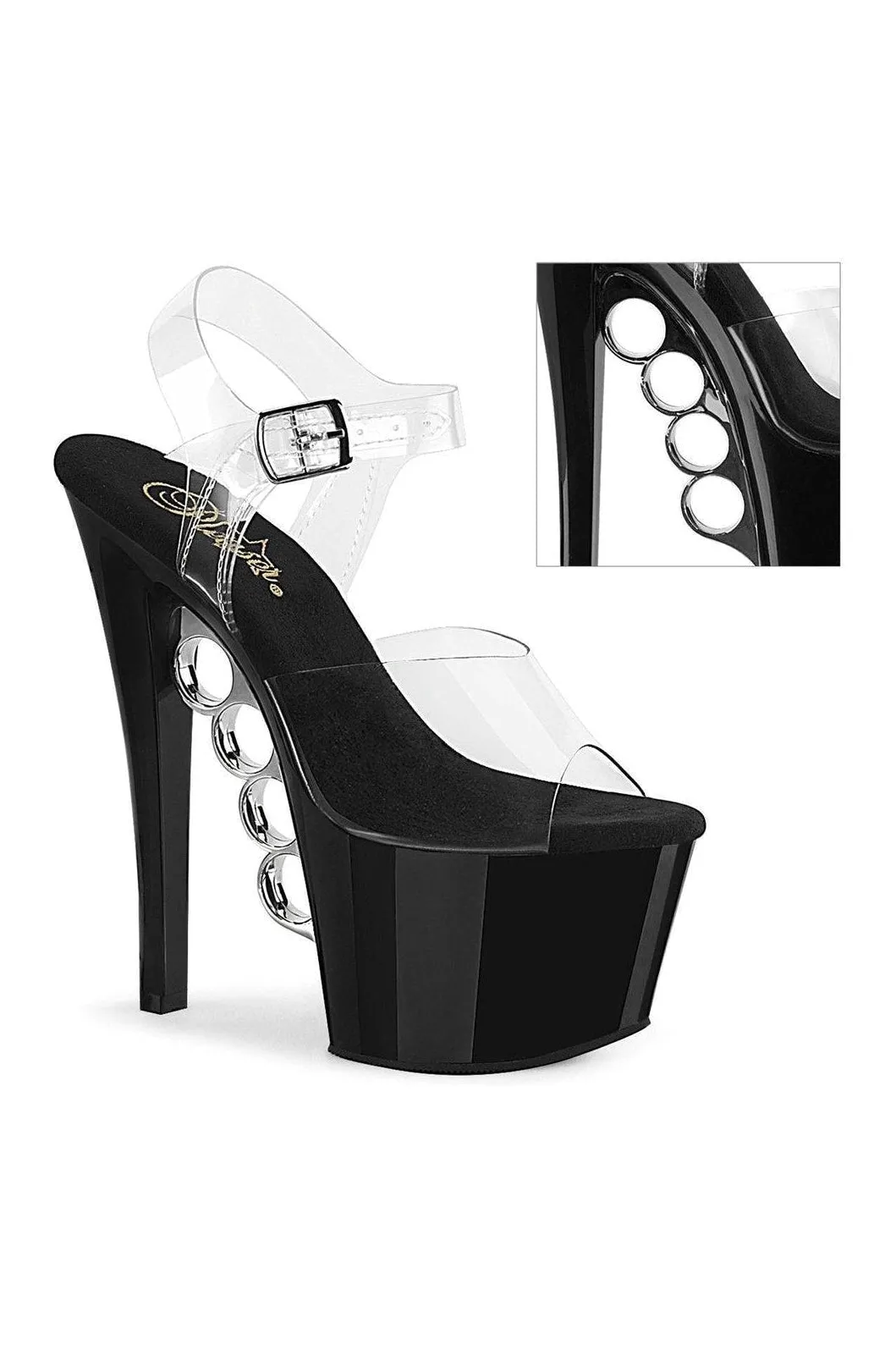 KNUCKS-708 Exotic Sandal | Clear Vinyl