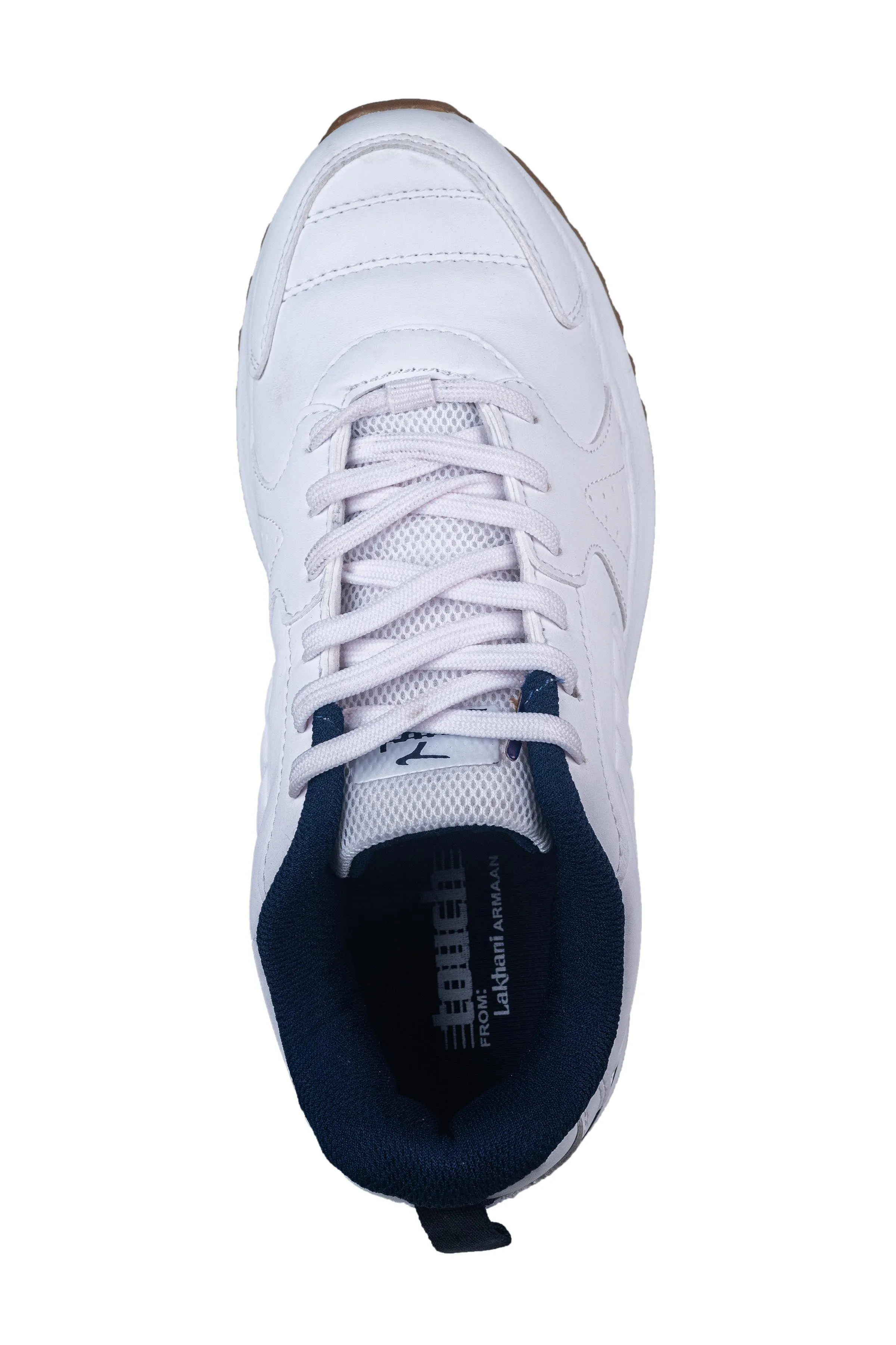 Lakhani Gents White / Navy Sports Shoe