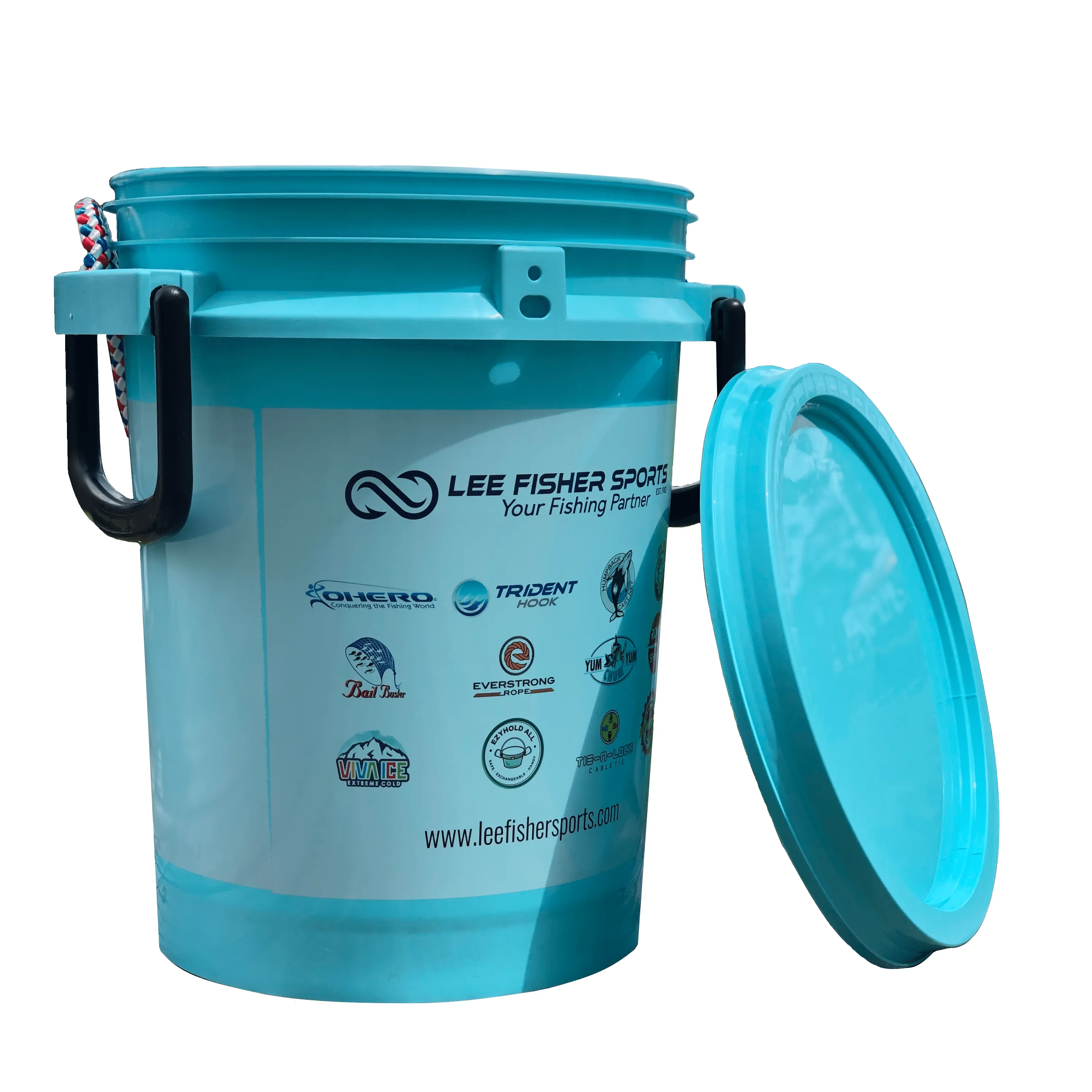 Lee Fisher Sports Bucket - 5 Gallon iSmart Bucket With Rope Handle and Logo Printed