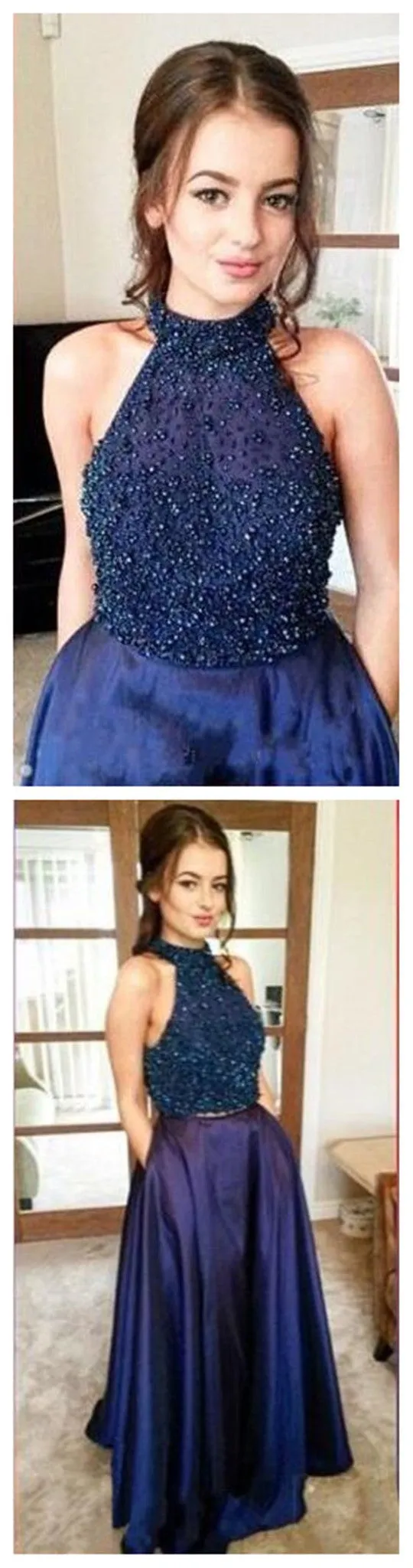 Long Cheap Custom Make Royal Blue Sleeveless Prom Dresses, BG51120