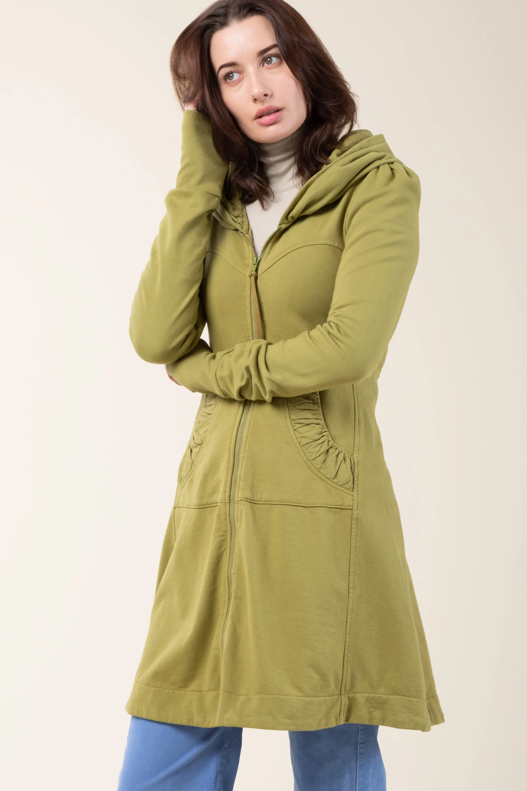 Long Cloak Hoodie in Fern