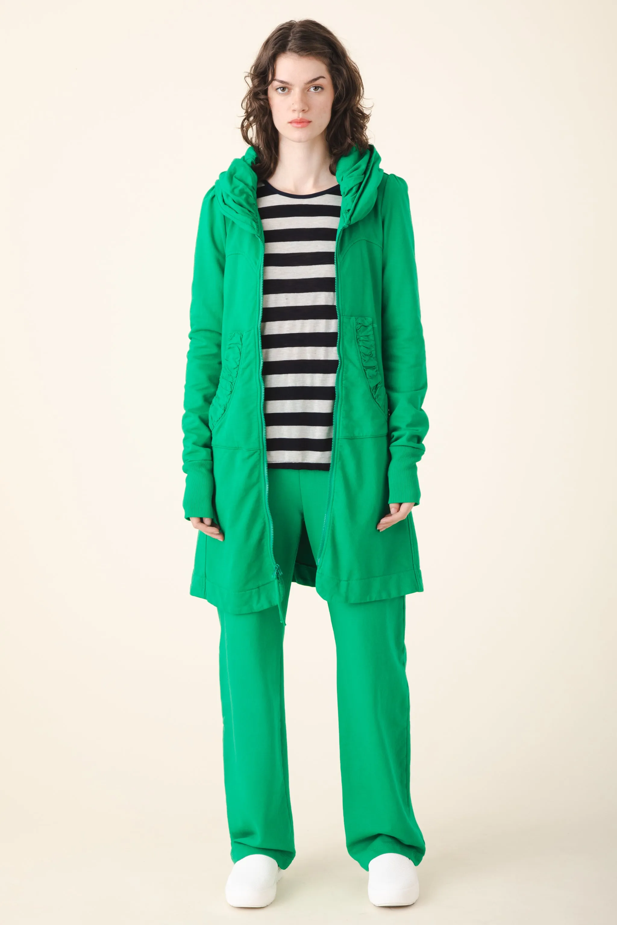 Long Cloak Hoodie in Kelly Green