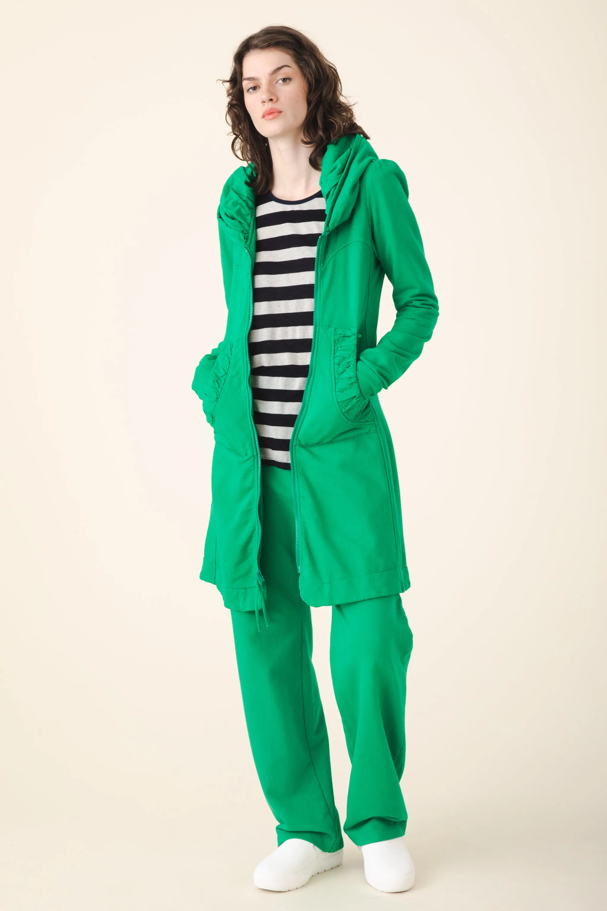 Long Cloak Hoodie in Kelly Green