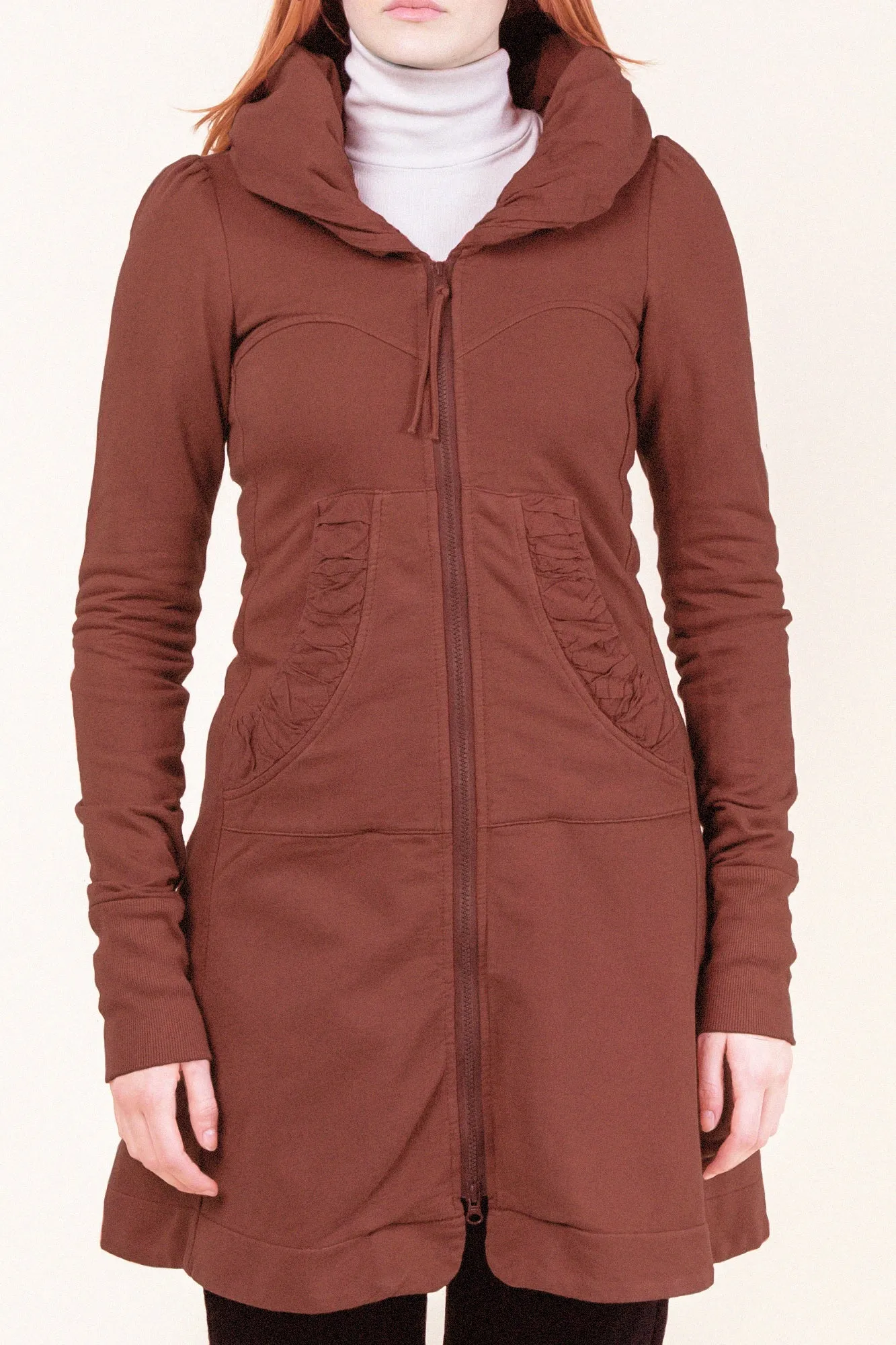 Long Cloak Hoodie in Redwood