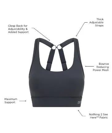 Lorna Jane Amy Maximum Support Sports Bra - Titanium