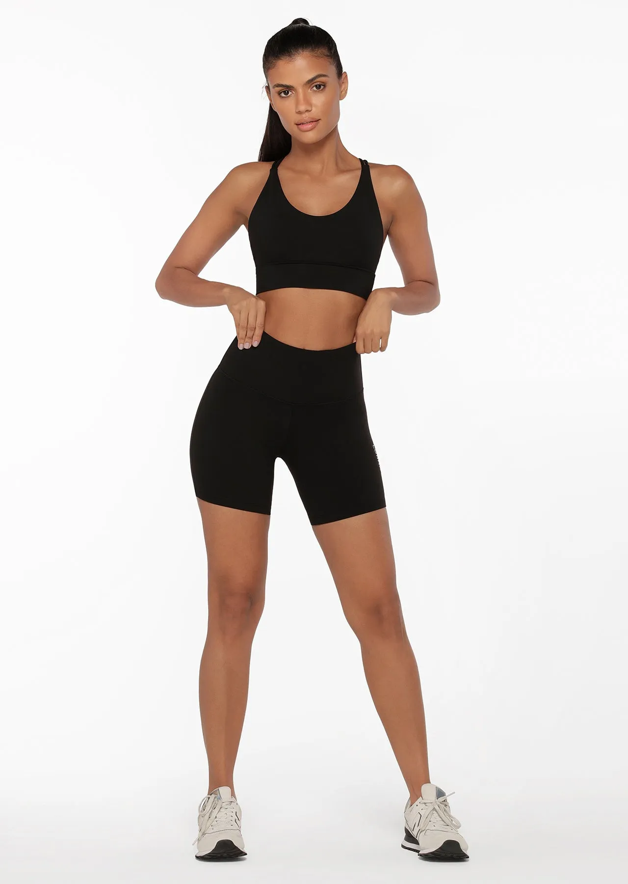 Lorna Jane Lotus No Chafe 16cm Bike Short - Black