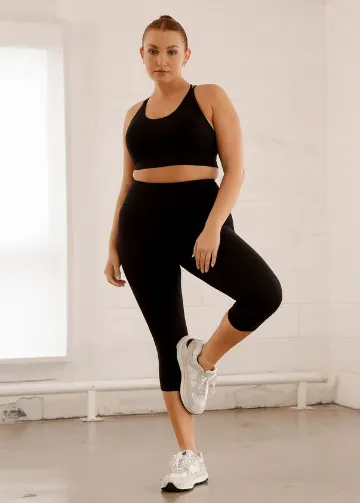 Lorna Jane Lotus No Chafe 7/8 Leggings - Black