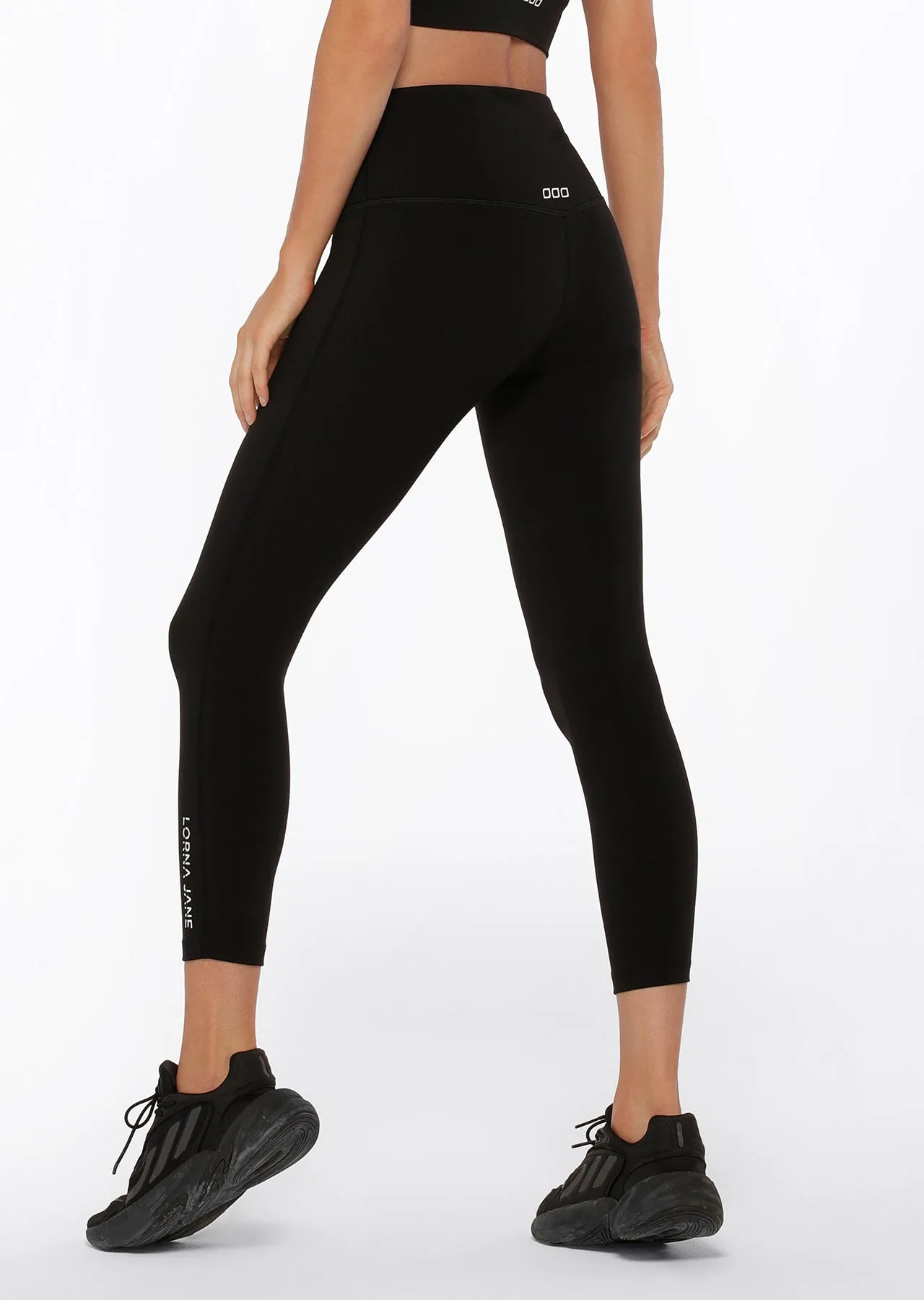 Lorna Jane Lotus No Chafe Ankle Biter Leggings - Black