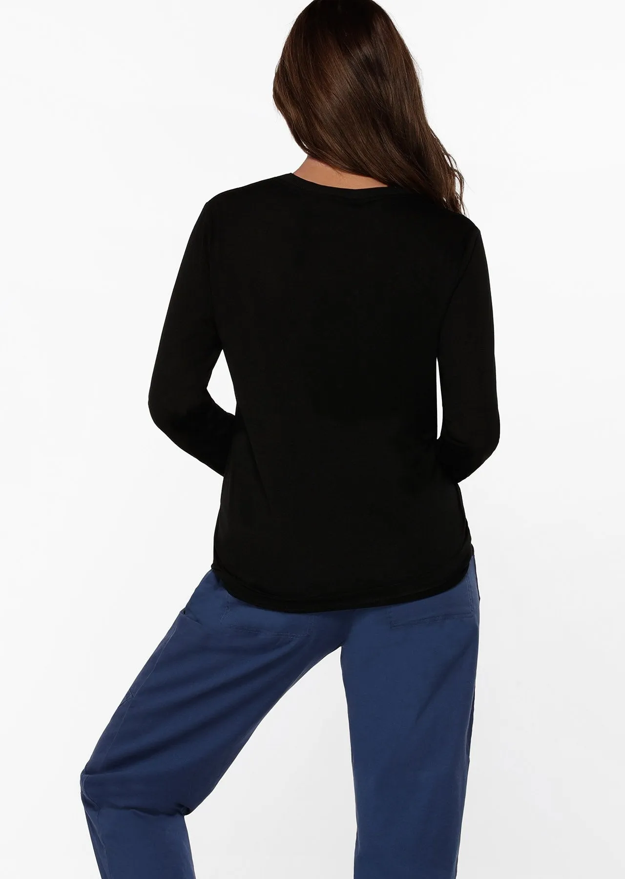 Lotus Long Sleeve Top | Black