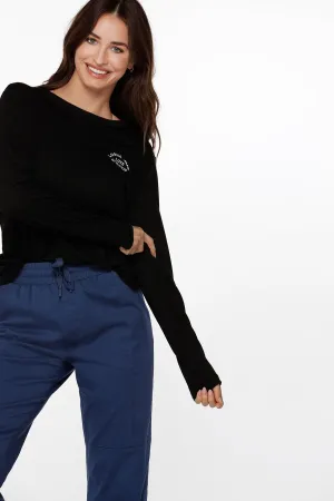 Lotus Long Sleeve Top | Black