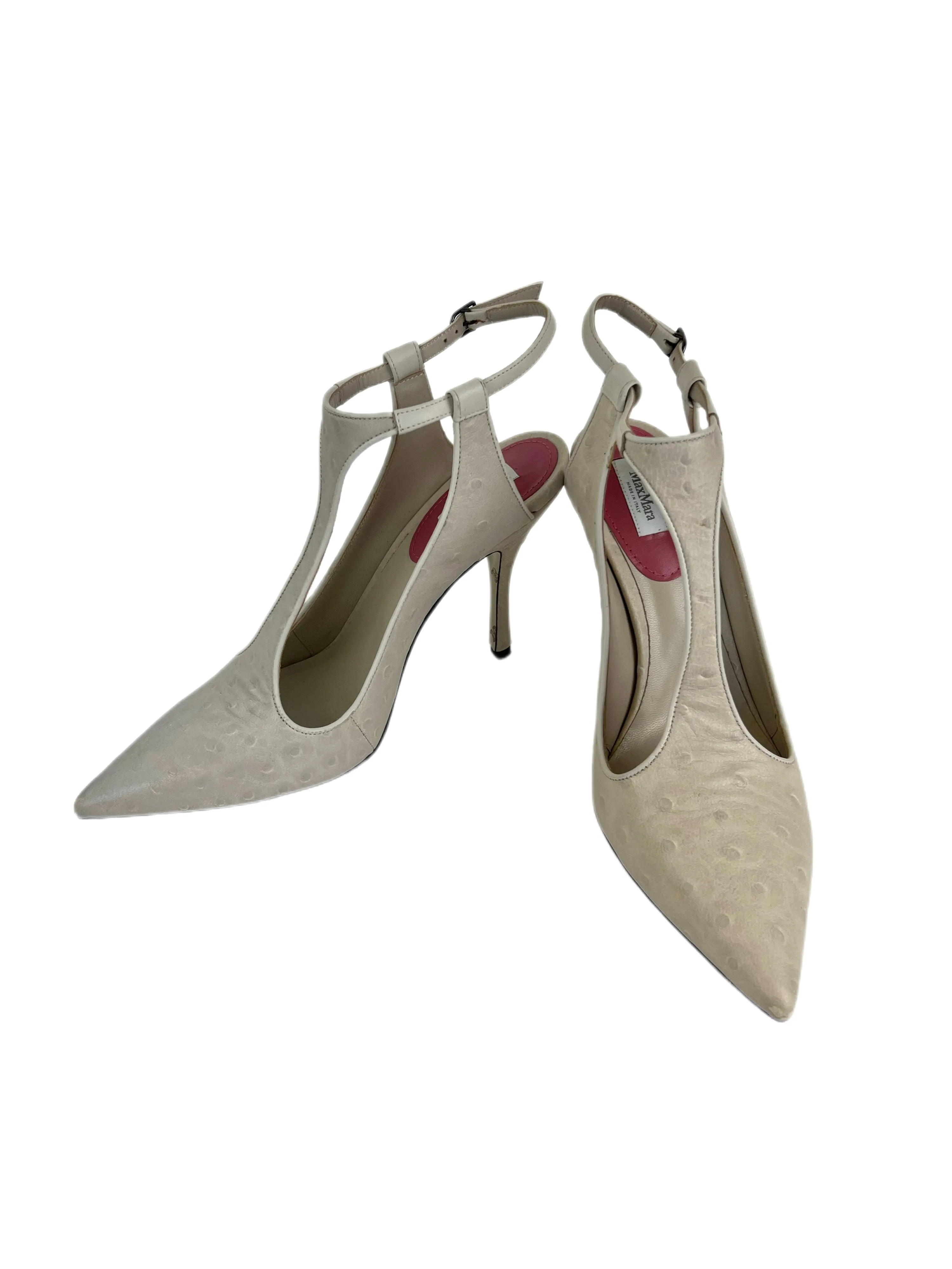 Max Mara Women's Cacha Ebe Leather Slingback Pumps Size 9 NWT