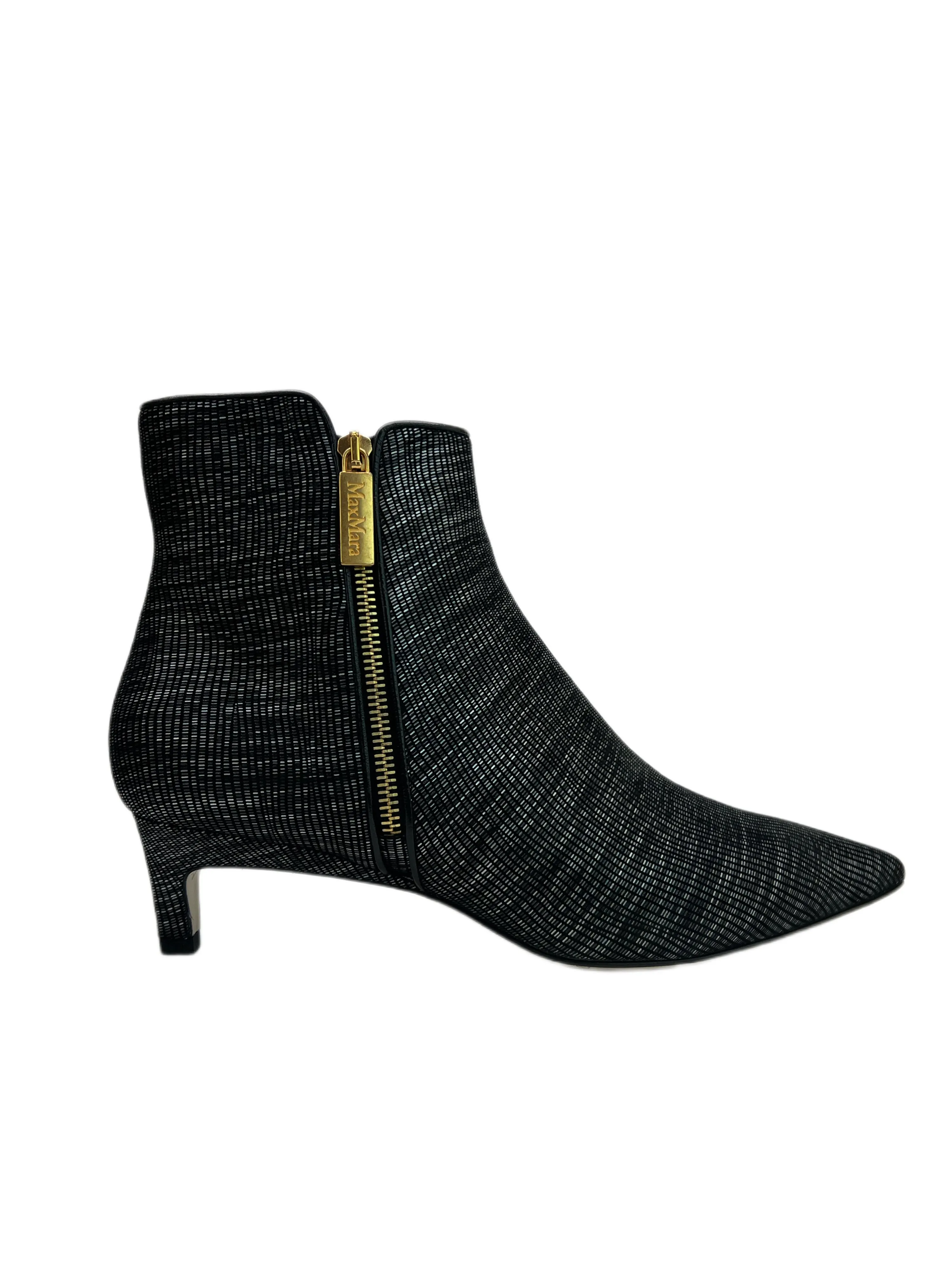 Max Mara Women's Grigio Totem Zipper Ankle Bootie Size 10 NWB