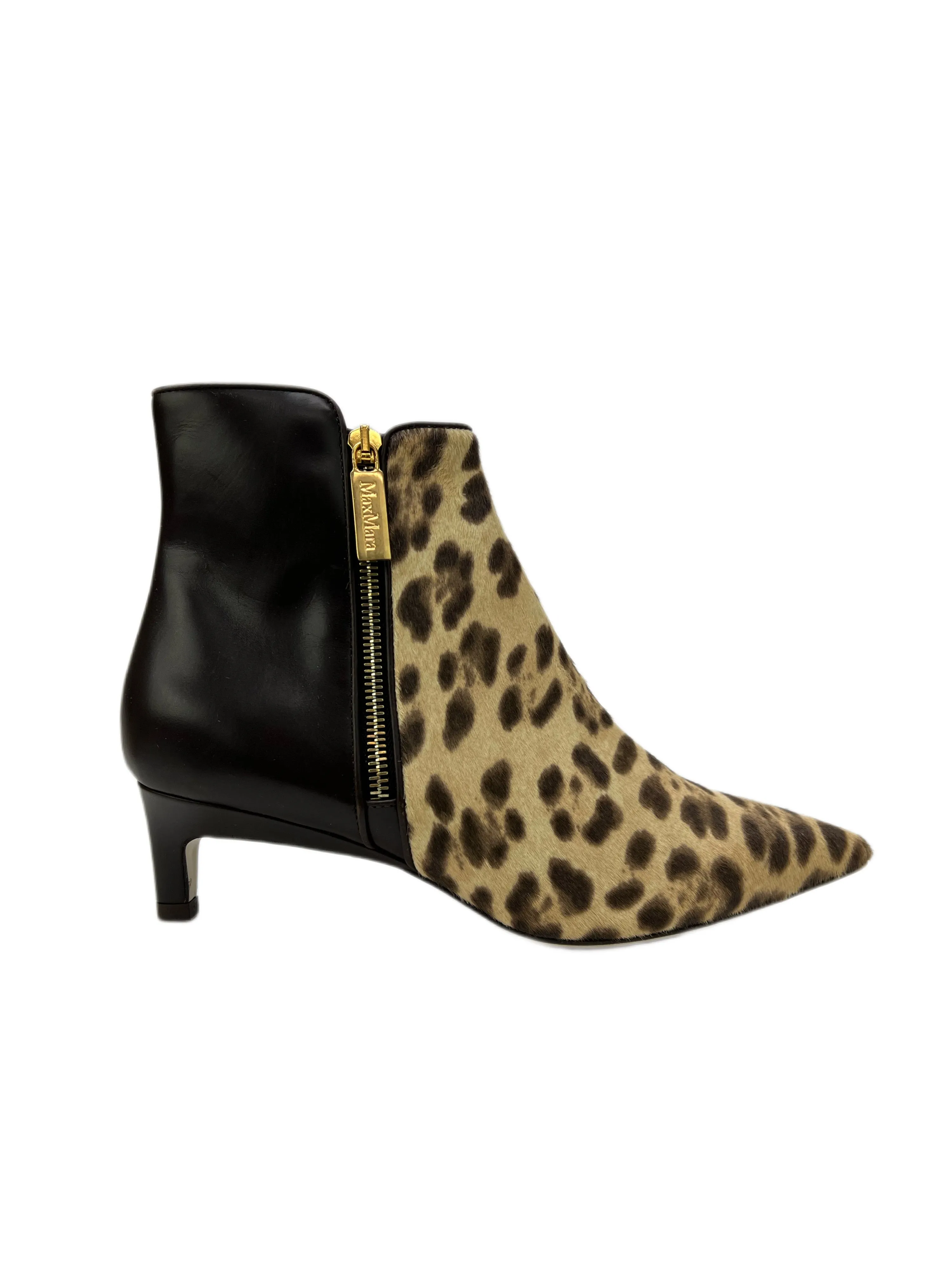 Max Mara Women's Makula Moka Sial Zipper Ankle Boots Size 7 NWB