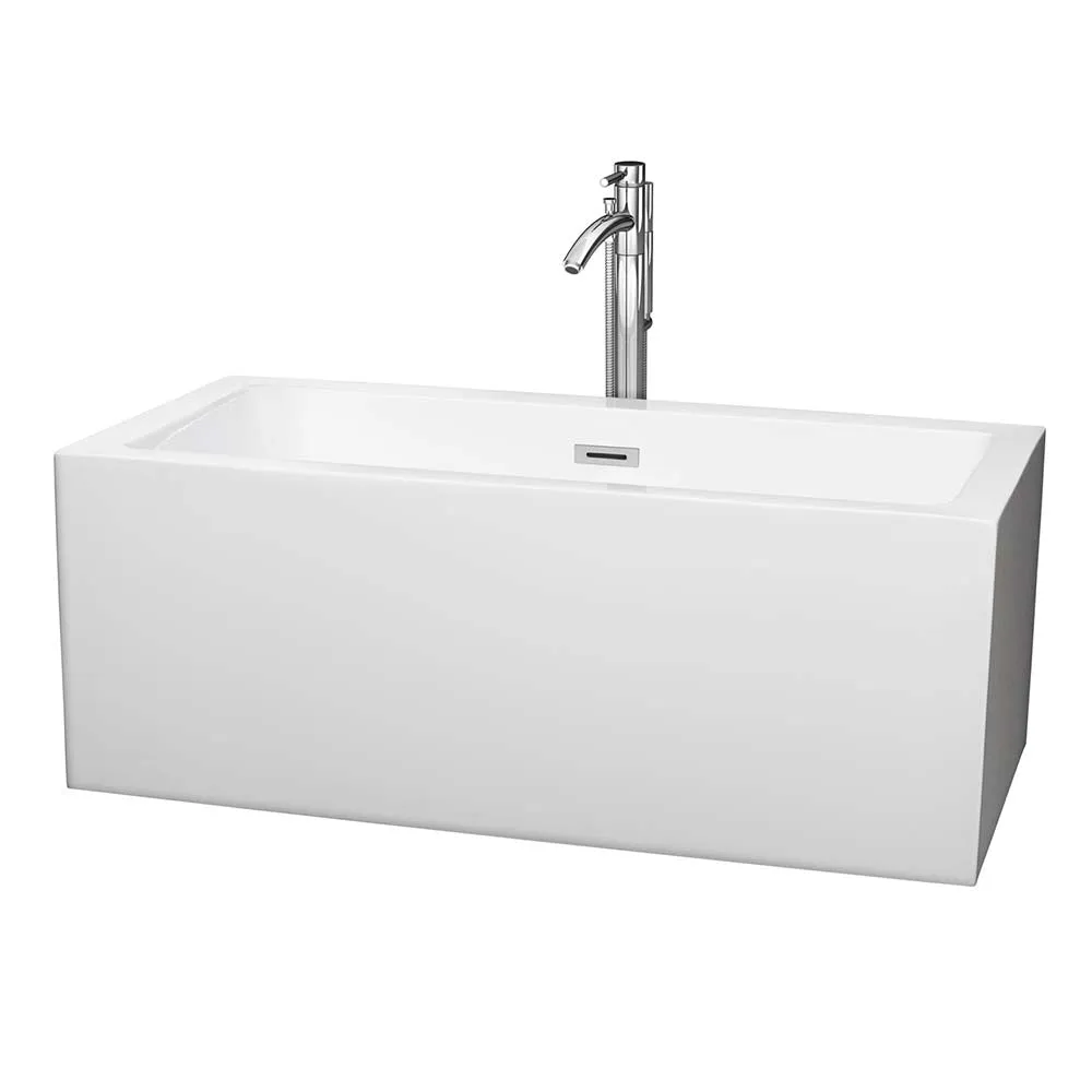 Melody 60 Inch Freestanding Bathtub in White
