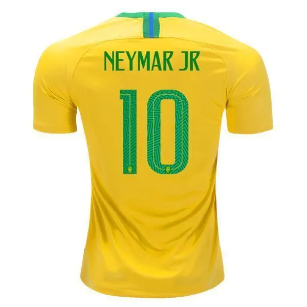 Men #10 Neymar Jersey Home Brazil National 2018 FIFA World Cup