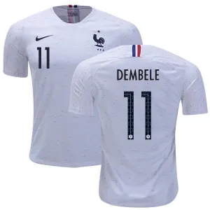 Men #11 Dembele Jersey White France National 2018 FIFA World Cup