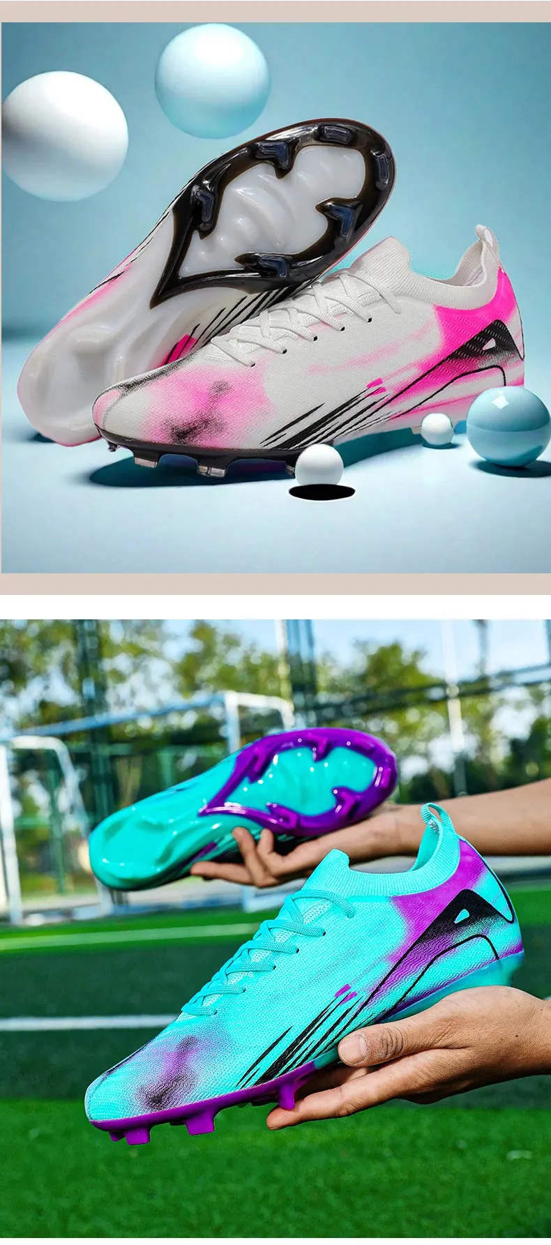 Men Original Soccer Shoes Society Sneaker Indoor Long Spikes Resistant Sports Match Unisex Training Football Shoes