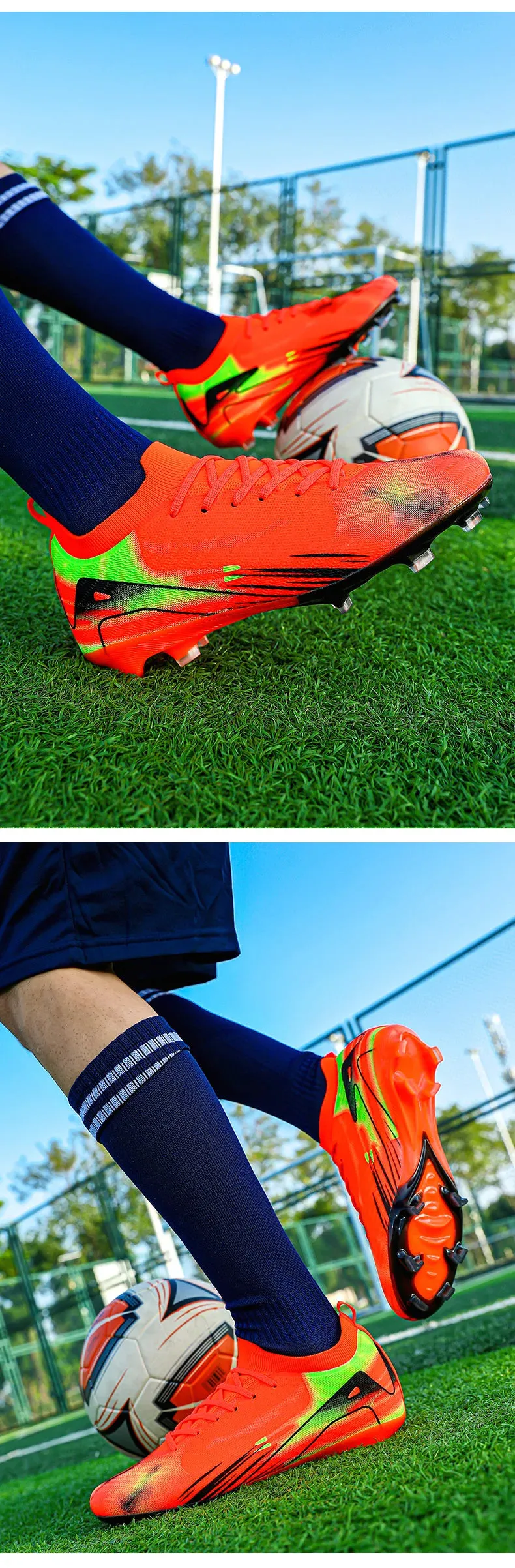 Men Original Soccer Shoes Society Sneaker Indoor Long Spikes Resistant Sports Match Unisex Training Football Shoes
