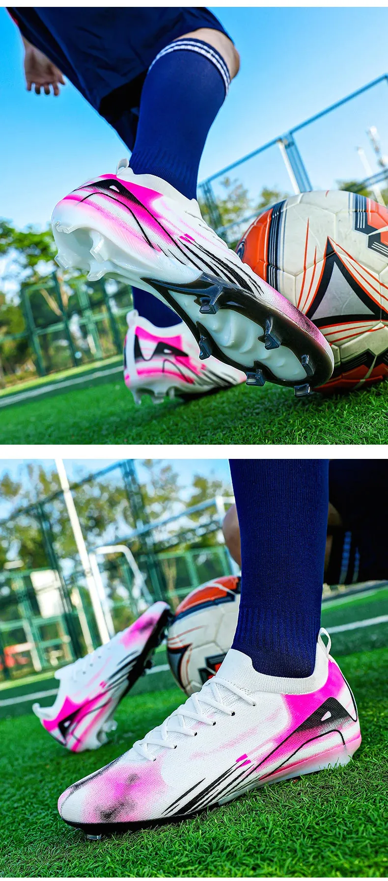 Men Original Soccer Shoes Society Sneaker Indoor Long Spikes Resistant Sports Match Unisex Training Football Shoes
