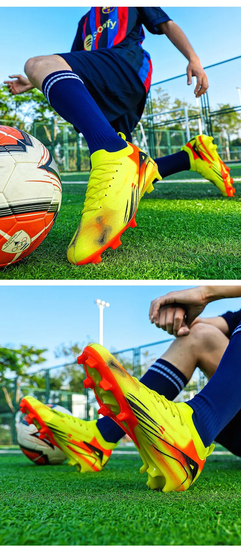 Men Original Soccer Shoes Society Sneaker Indoor Long Spikes Resistant Sports Match Unisex Training Football Shoes
