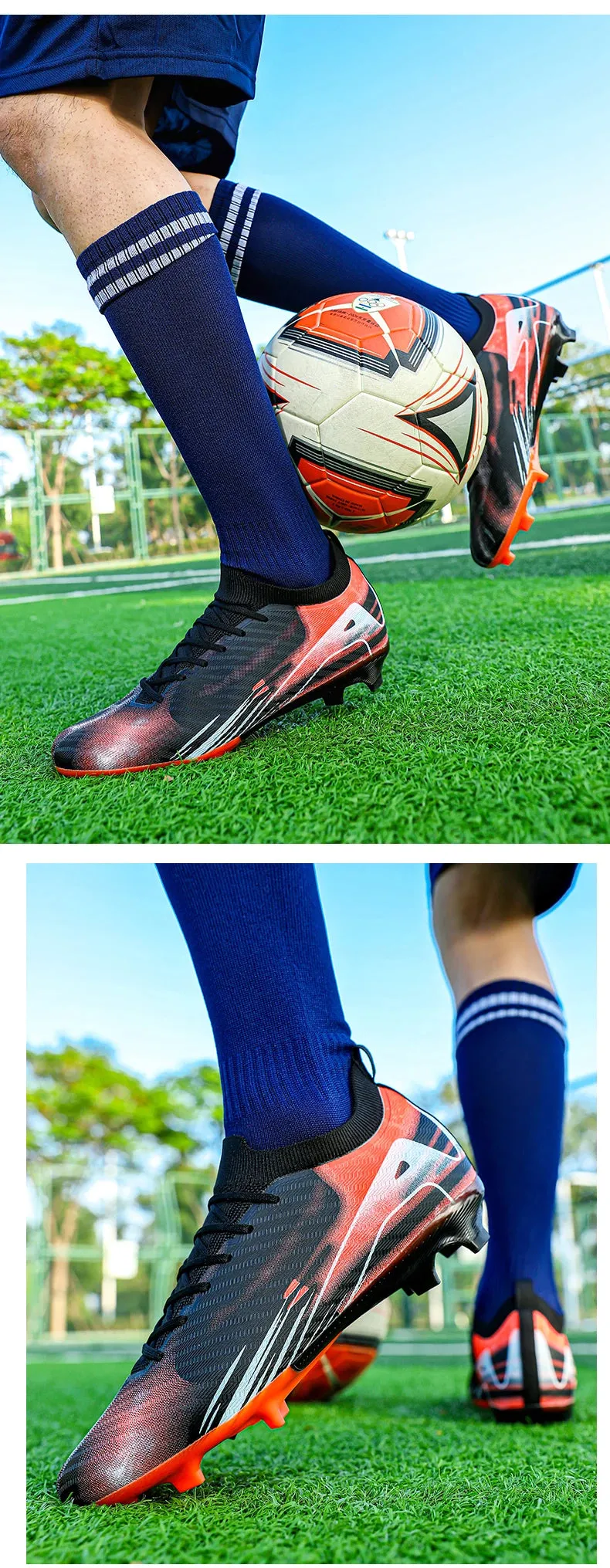 Men Original Soccer Shoes Society Sneaker Indoor Long Spikes Resistant Sports Match Unisex Training Football Shoes