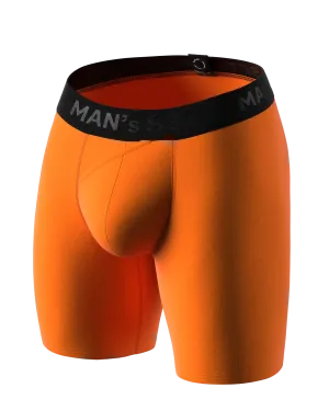 Men’s Anatomical Boxer Briefs Long w/ Skew Fly Plus – The Ultimate Anatomical Boxers for Men, Orange