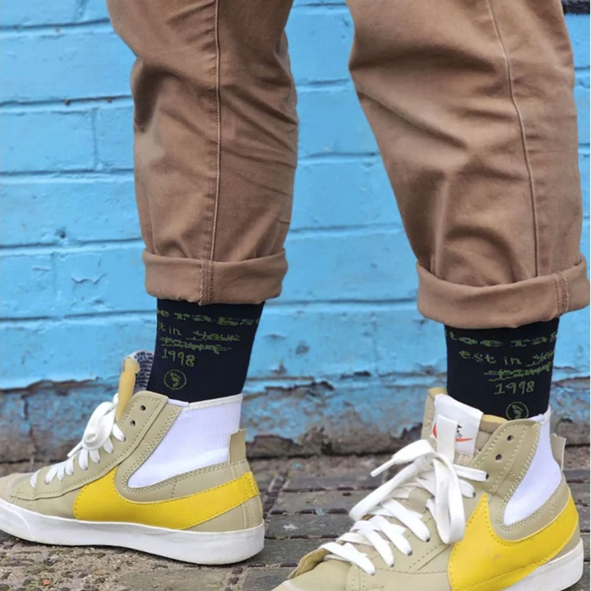 Mens High Quality Scribble Crew Socks