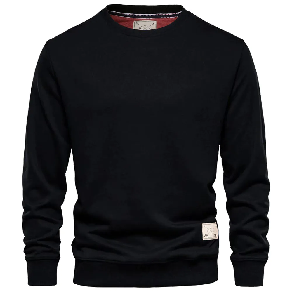 Men's Premium Cotton Crew Neck Sweater - Charcoal