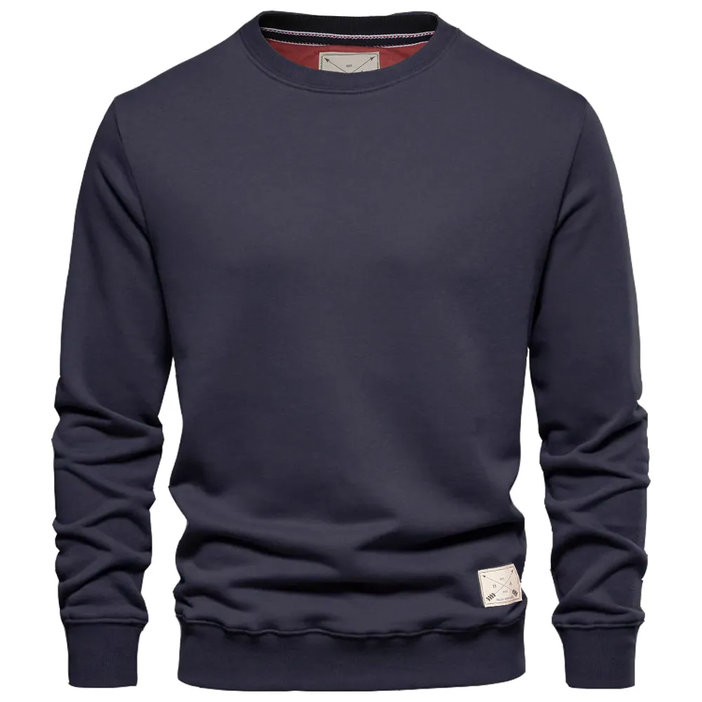 Men's Premium Cotton Crew Neck Sweater - Charcoal