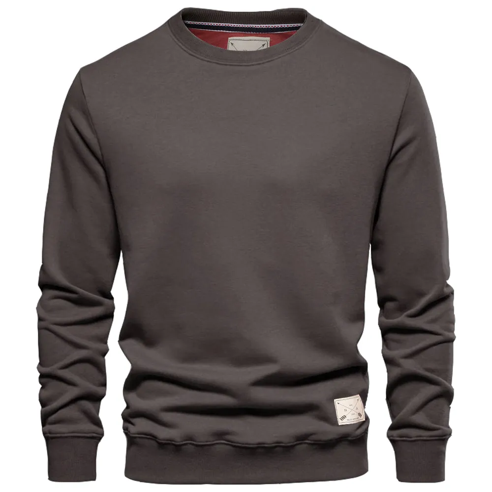 Men's Premium Cotton Crew Neck Sweater - Charcoal