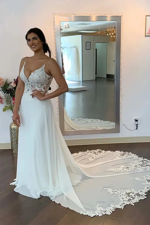 Mermaid/Trumpet Straps Appliques Bohemian Pluse Size Wedding Dress TN375