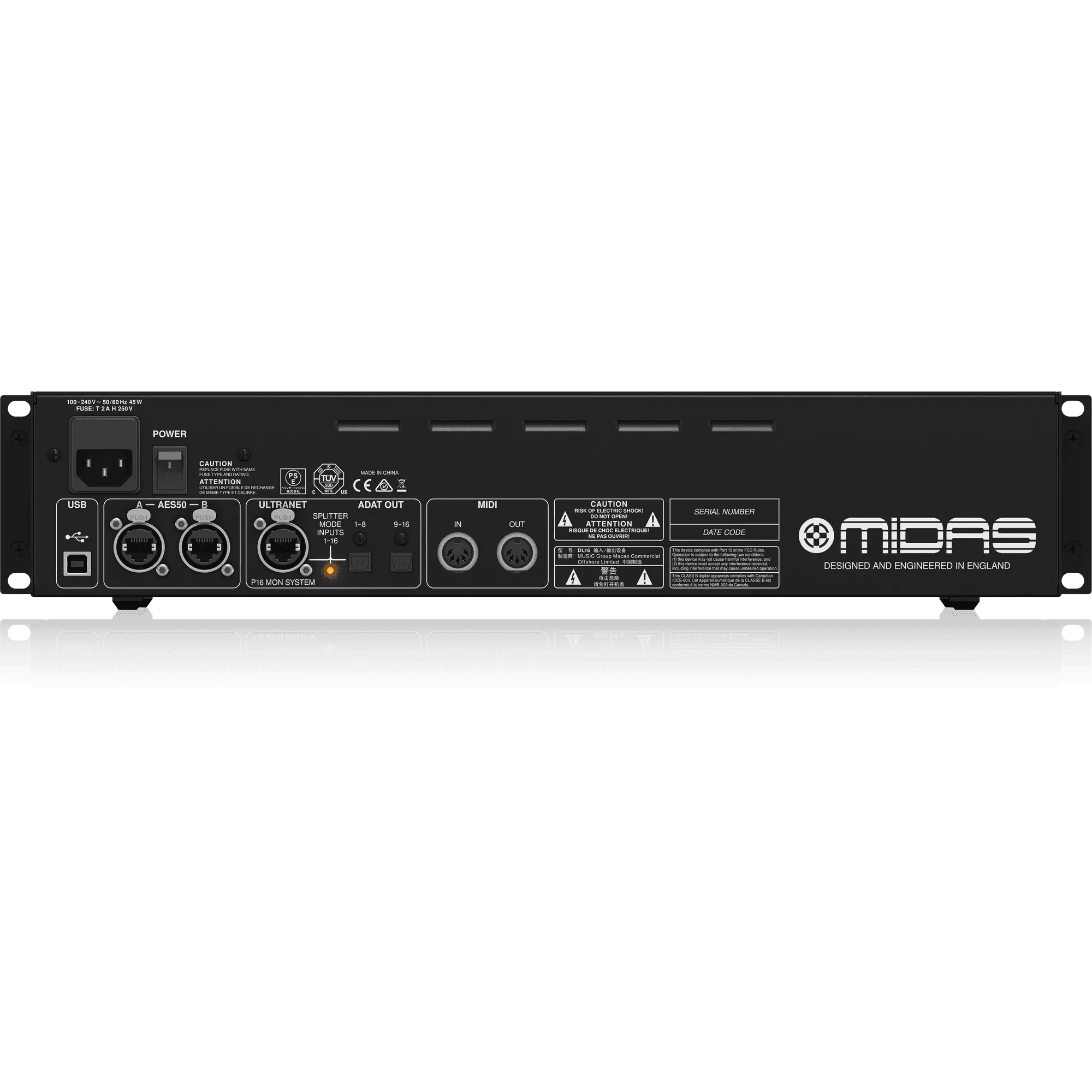 Midas DL16 16 Input and 8 Output Stage Box with 16 Midas Mic Preamps