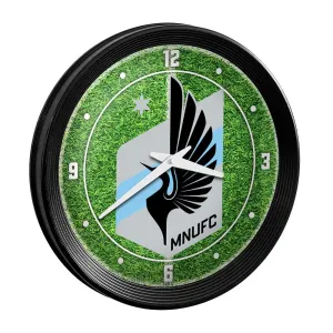 Minnesota United FC: Pitch - Ribbed Frame Wall Clock