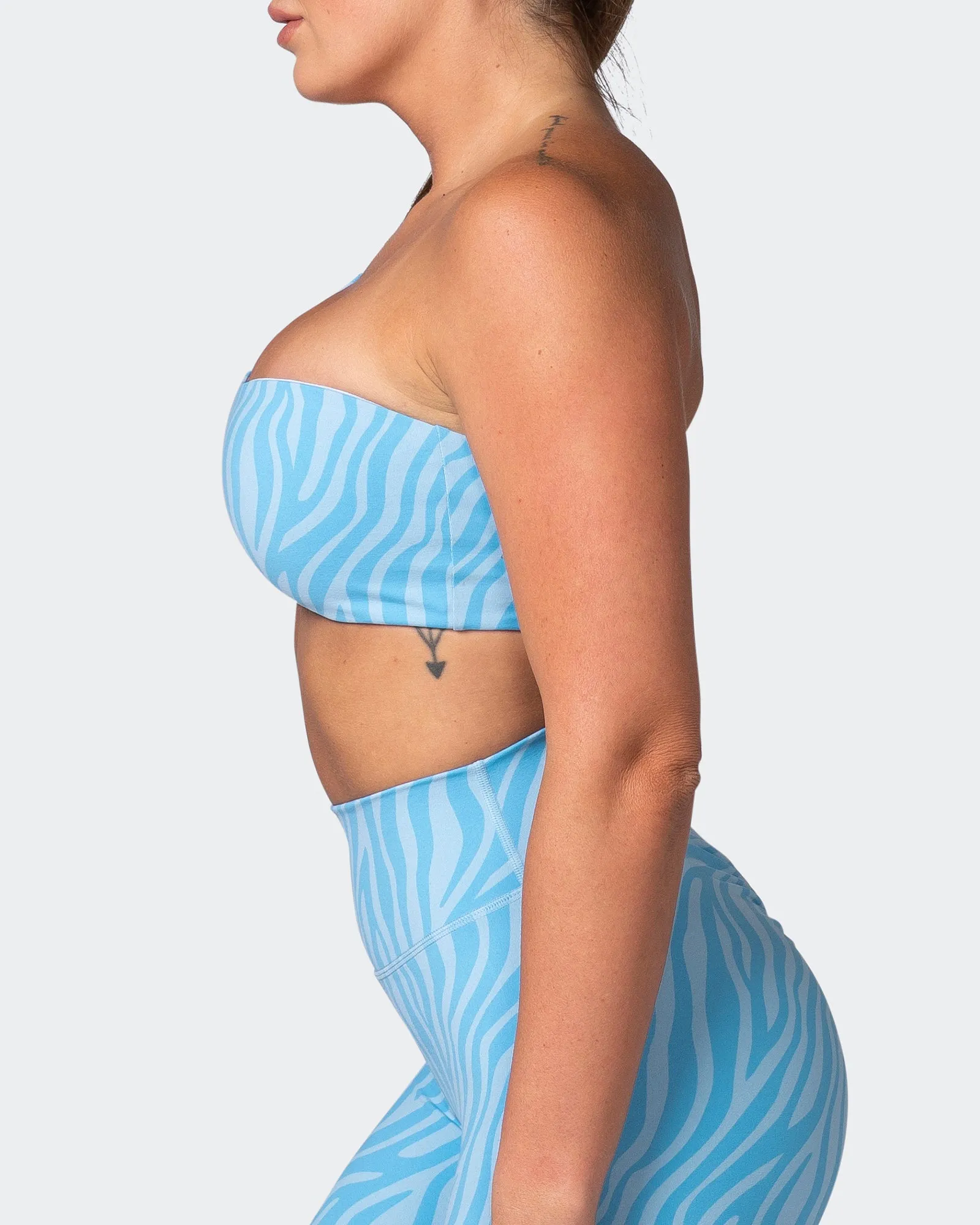 Movement One Shoulder Bralette - Alaska Zebra Print